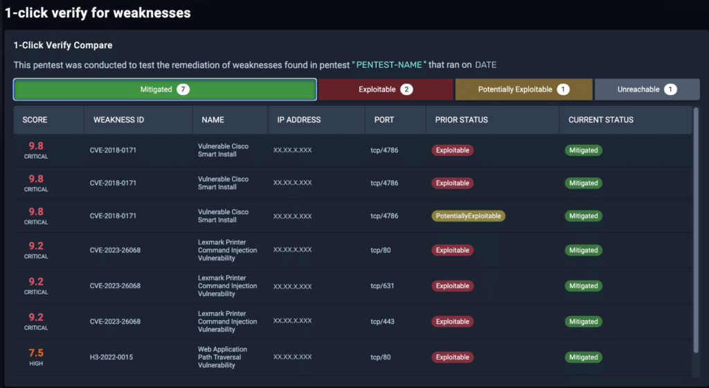 NodeZero UI - 1 Click Verify