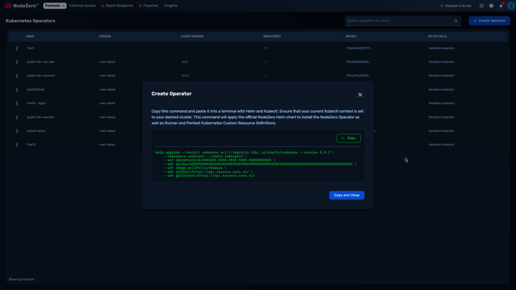 NodeZero UI: Kubernetes Pentesting