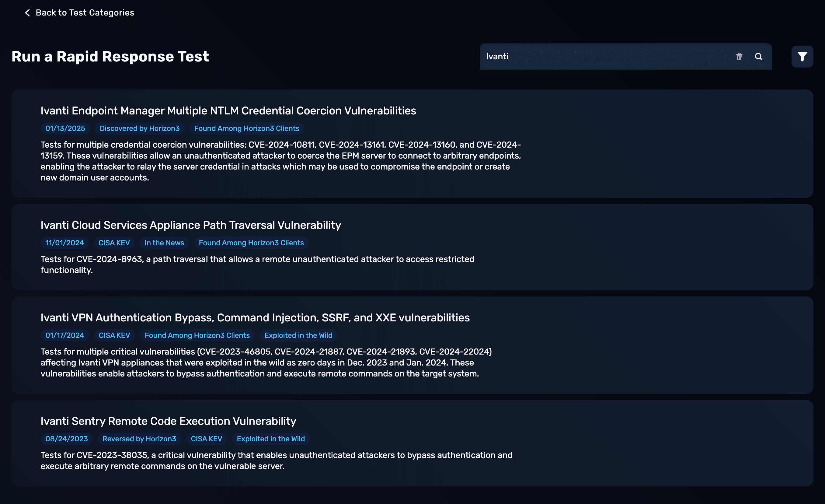 NodeZero UI - Rapid Response