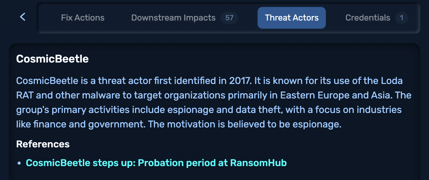 Threat Actor Intelligence