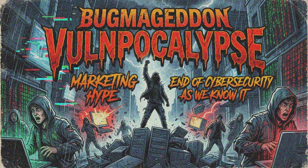 Cybersecurity visualization showing vulnerabilities rapidly connecting into attack paths leading to real-world exploitation and impact