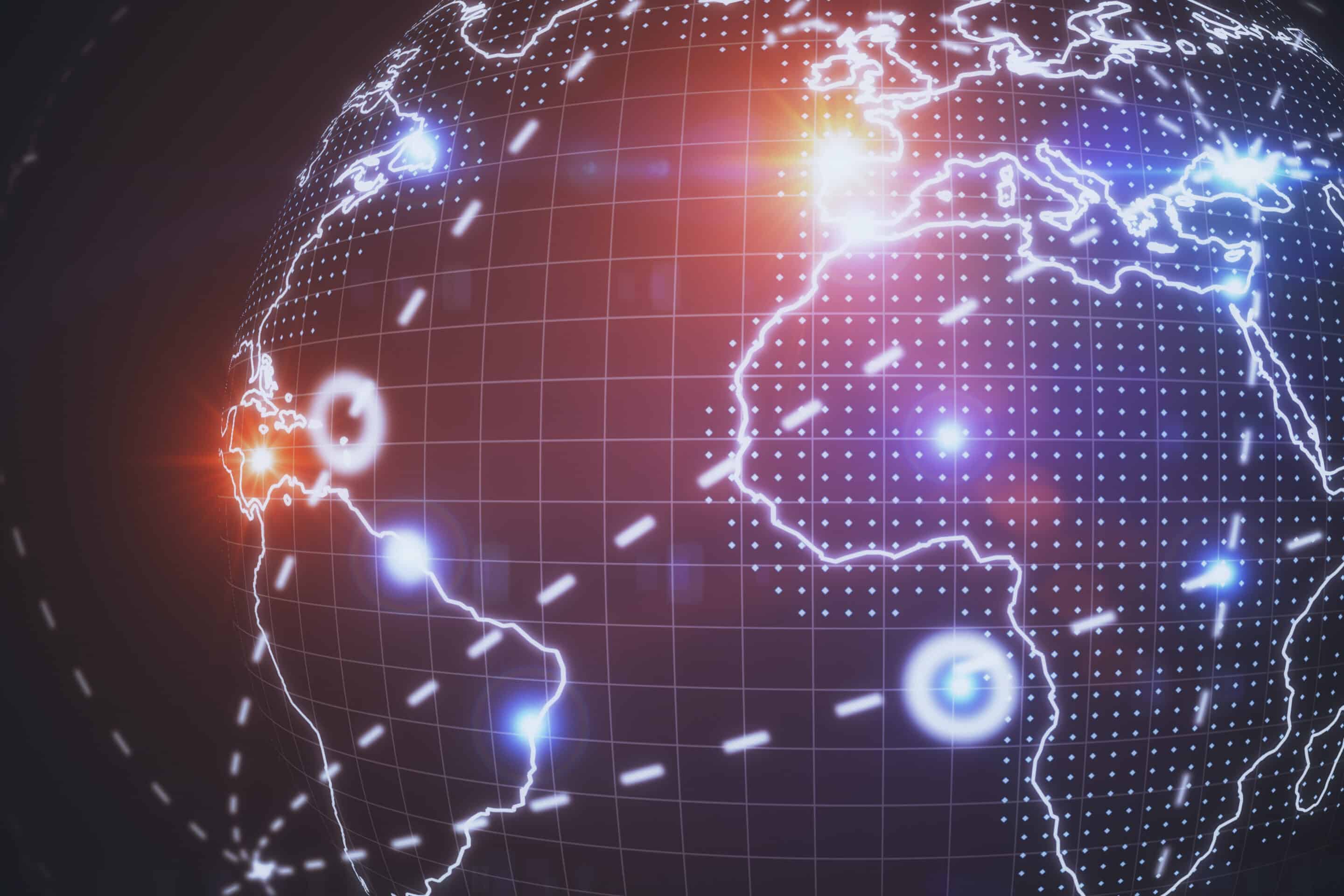 Cybersecurity network showing vulnerabilities connected into an attack path leading to exploitation and system compromise