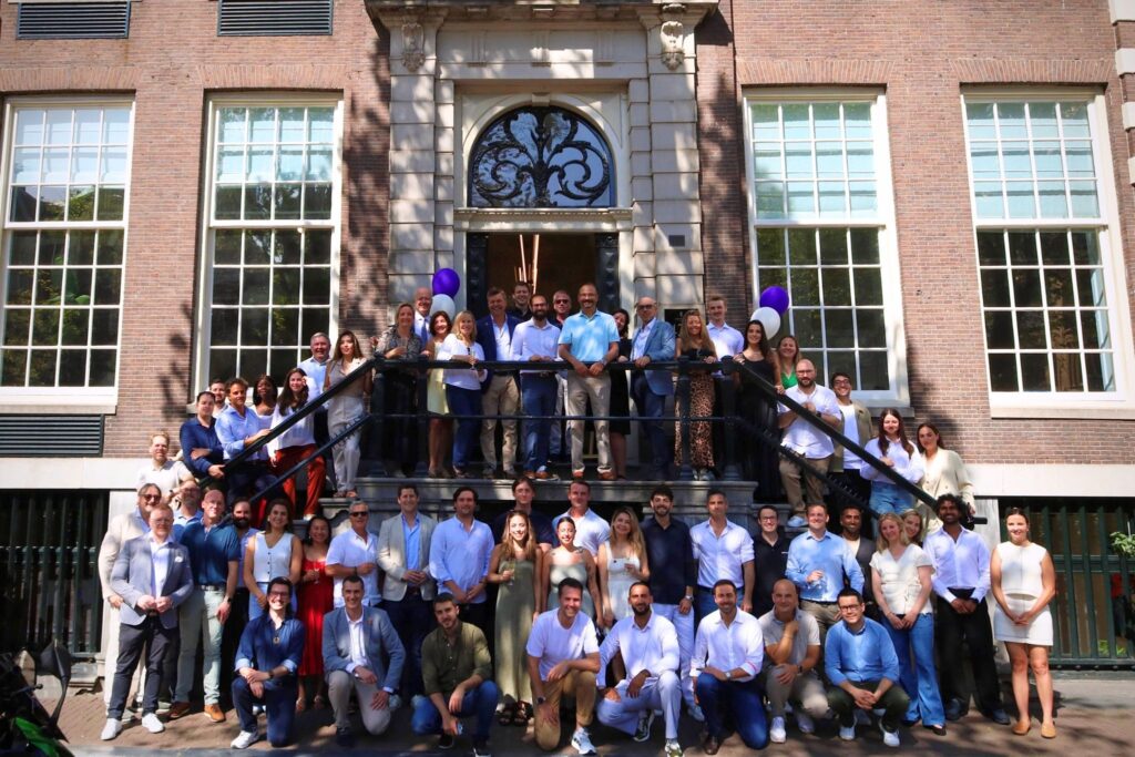 Employees, customers, partners, and guests gathered outside Horizon3.ai's new Amsterdam headquarters to celebrate the opening of the company's EMEA headquarters and its continued investment across Europe.