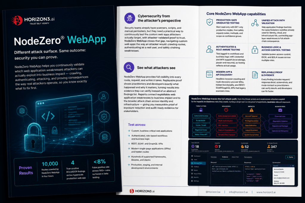 NodeZero WebApp autonomous web application pentesting factsheet