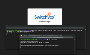 Switchvox CVE-2026-9586 validation demonstrating remote code execution