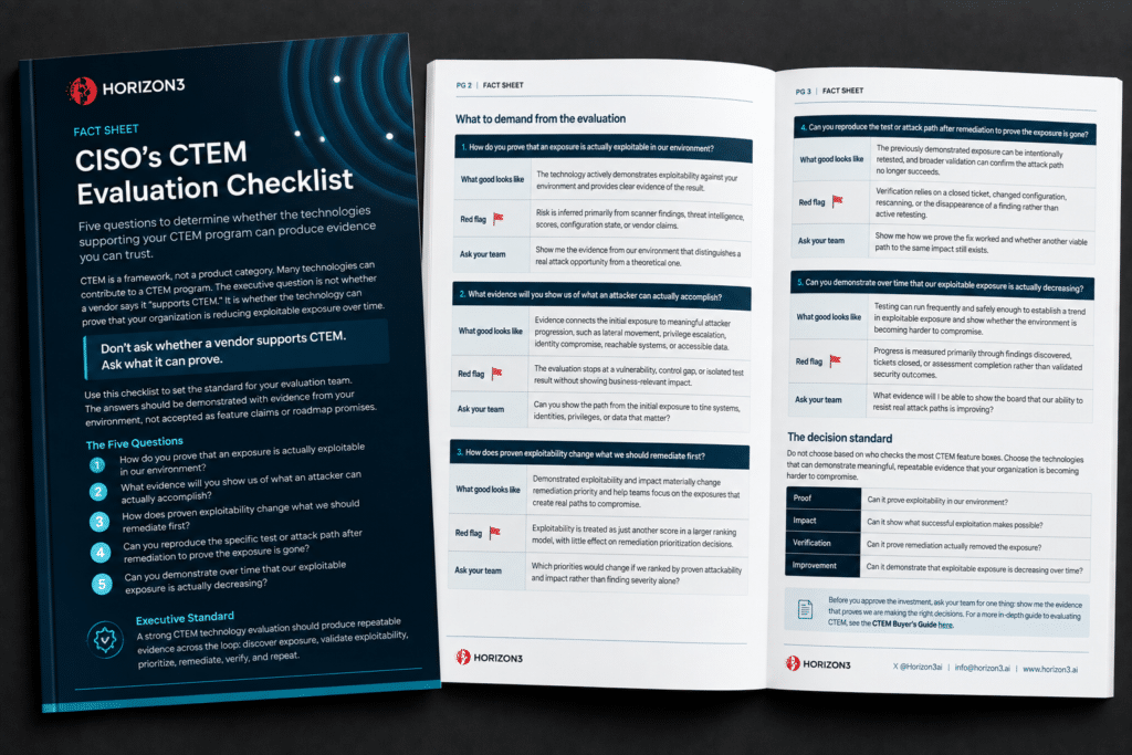 CISO’s CTEM Evaluation Checklist for evaluating cybersecurity technologies