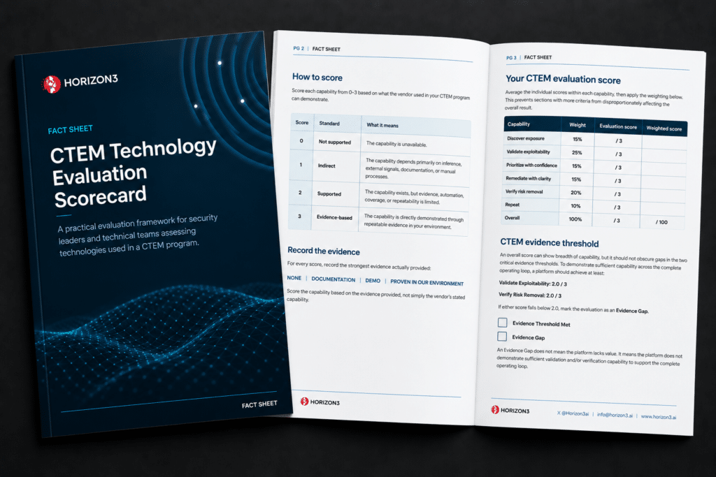 CTEM Technology Evaluation Scorecard for security teams