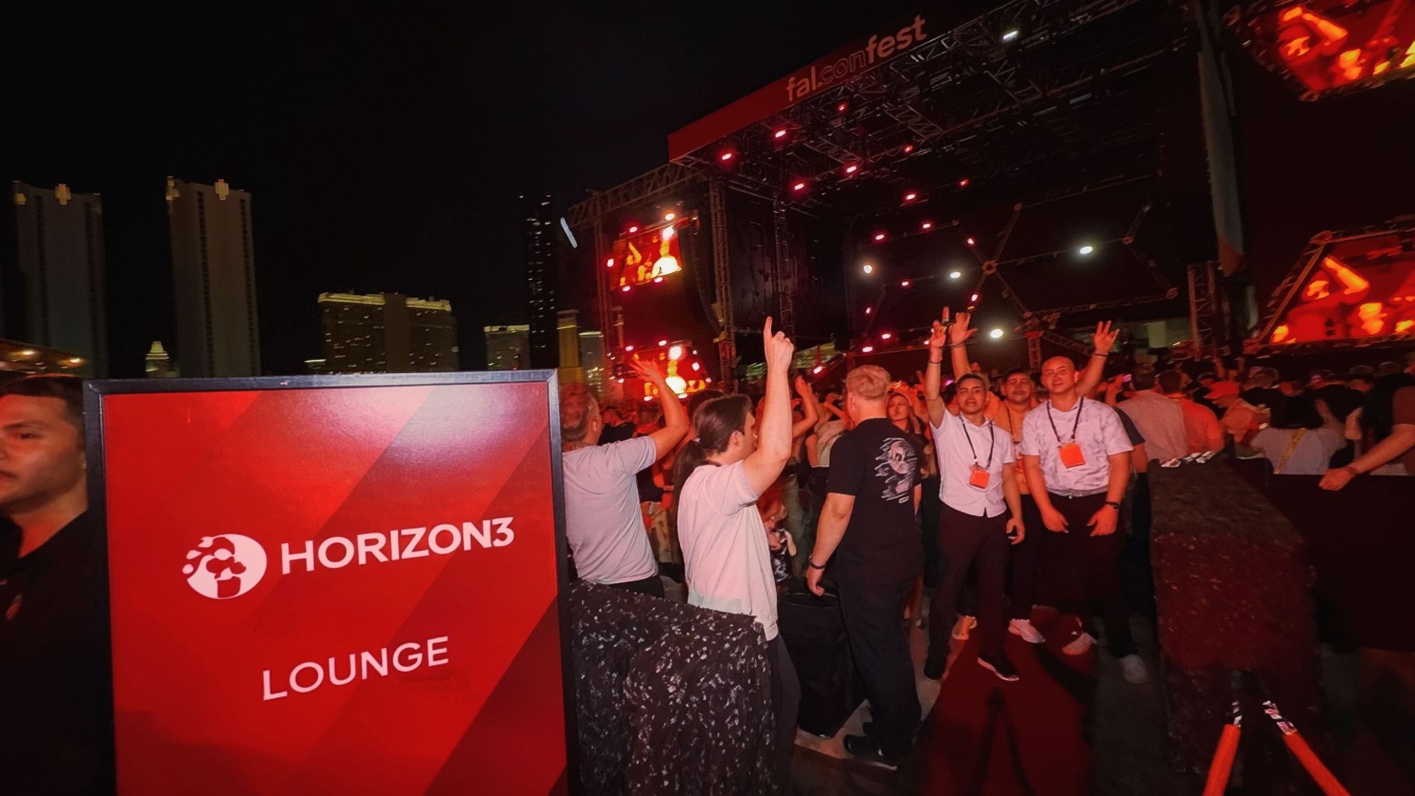 Attendees gathering at the Horizon3 Lounge during Fal.Con 2026 in Las Vegas
