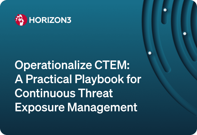 Horizon3.ai guide cover titled Operationalize CTEM: A Practical Playbook for Continuous Threat Exposure Management.