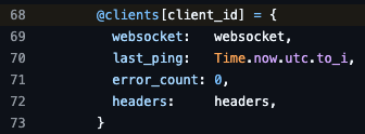 Zammad websocket_server.rb code storing client headers in the global clients variable