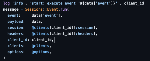 Zammad websocket_server.rb code passing client data and headers into the session event handler
